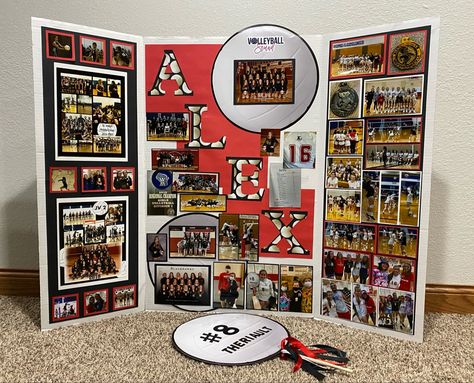 Volleyball Senior Night Poster Boards, Senior Baseball Boards, Softball Senior Board, Senior Night Trifold Board Volleyball, Senior Board Ideas Volleyball, Senior Cheer Board Ideas, Senior Board Ideas Sports Volleyball, Volleyball Senior Board, Senior Hockey Boards