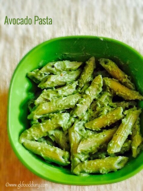 Kids Pasta Recipes, Avocado For Baby, Pasta Recipes For Babies, Cut Avocado, Avocado Baby Food, Avocado Recipes Pasta, Indian Baby Food Recipes, Baby Pasta, Avocado Recipes Easy