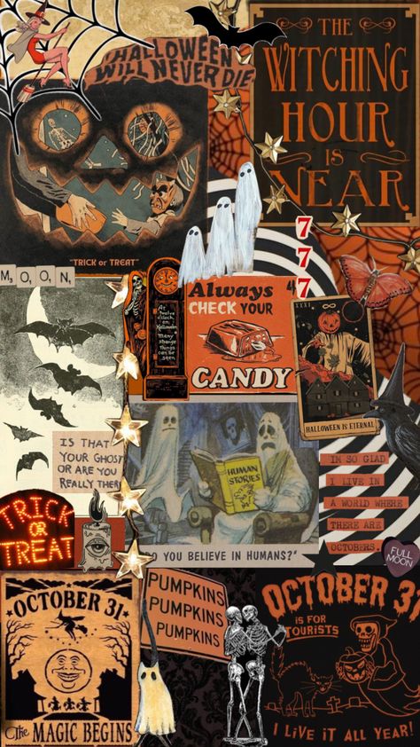 Halloween wallpaper collage inspo #vintage #vibes #wallpaper #halloween #october #halloween2024 #aesthetic #collage #art #background #inspo #fall #octobervibes #halloweenaesthetic #wallpapercollage Collage Art Background, Christmas Wallpaper Ipad, F1 Wallpaper Hd, Halloween Photography, Witch Diy, Cute Fall Wallpaper, Vibes Wallpaper, Autumn Magic, Wallpaper Halloween