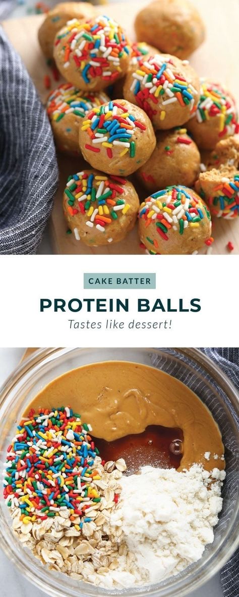 Cake Batter Energy Balls, Protein Balls Cake Batter, Birthday Energy Balls, Healthy Birthday Cake Protein Balls, Birthday Cake Energy Balls, Birthday Protein Balls, Healthy Cake Balls, Macro Protein Balls, No Protein Powder Protein Balls