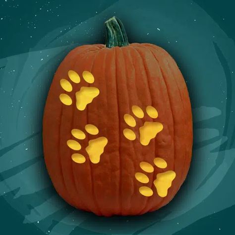 Paw Prints – Free Pumpkin Carving Patterns Paw Patrol Pumpkin, Halloween Pumpkin Templates, Free Pumpkin Carving Patterns, Pumpkin Templates, Pumpkin Carving Patterns Free, Coffee Cup Icon, Owl Mask, Easy Pumpkin Carving, Pumpkin Template