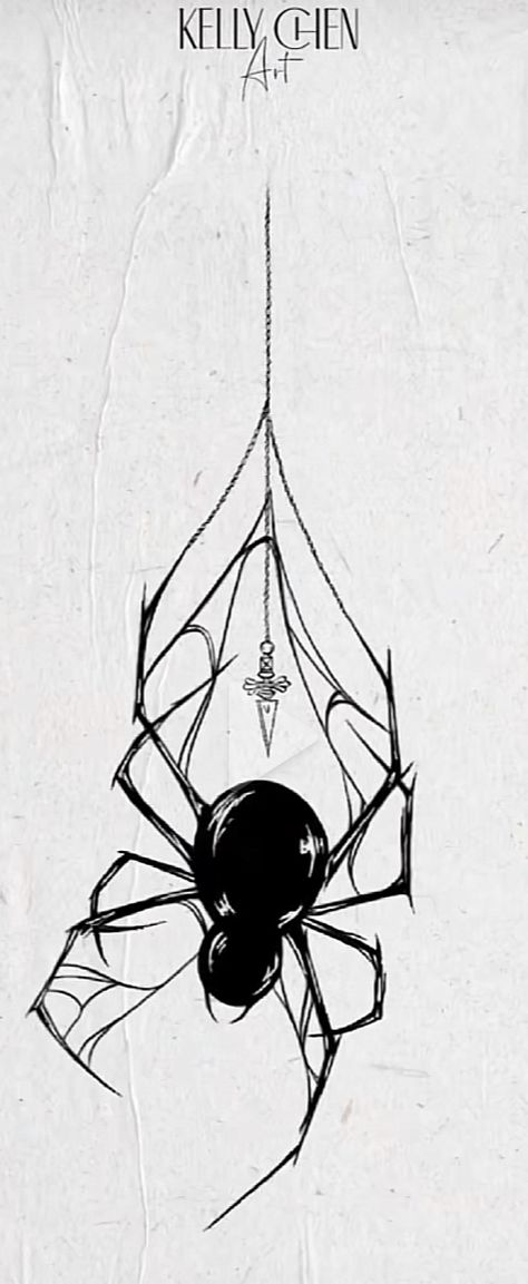 Spider Hanging From Web Tattoo, Black Widow Tattoo, Hunter Tattoo, Spider Web Tattoo, Web Tattoo, Sigil Tattoo, Japan Tattoo Design, Clever Tattoos, Spider Tattoo