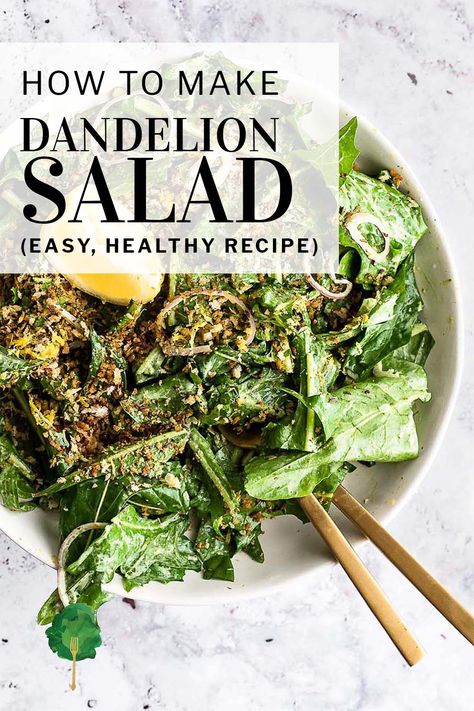 Dandelion Salad Recipes, Dandelion Salads, Imbolc Dinner, How To Cook Dandelion Greens, Dandelion Recipe, Dandelion Soup, Dandelion Greens Salad, Dandelion Greens Recipe, Cooking Dandelions