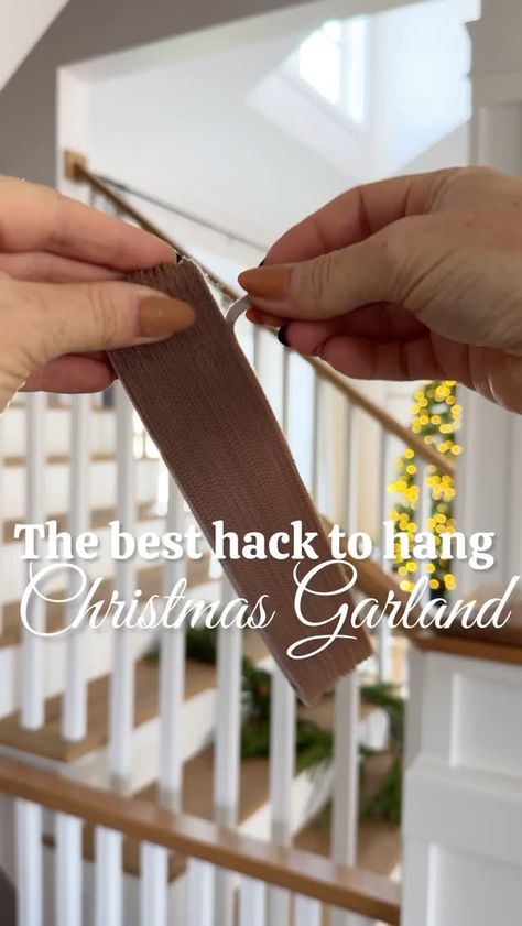 Brooke Larsen - DIY & Home | 🎄comment garland for the links🎄 Deck the halls (and banisters) without the hassle! 🎄✨ This garland hack makes decorating a breeze. Who’s... | Instagram Garland Hack, Christmas Banister, Holiday Magic, Deck The Halls, Helpful Hints, Home Diy, Christmas Decorations, At Home, Festival