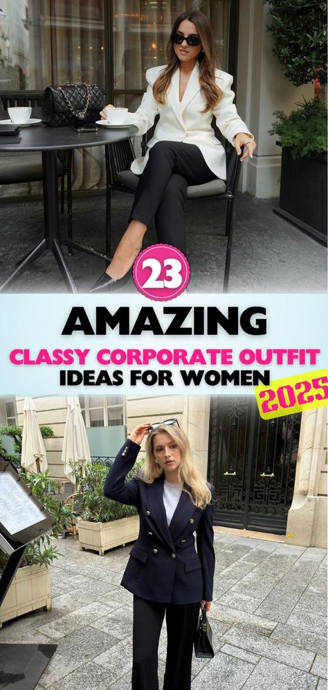 Explore classy corporate outfits for women, perfect for business meetings, conferences, and everyday office wear to showcase professionalism. Business Formals For Women Classy, Boss Business Women Outfits, Work Function Outfit Classy, Business Launch Party Outfit, Modern Business Professional Women, Black Dress Corporate, What To Wear To A Business Meeting, Modern Office Wear Women, Ceo Wardrobe Women