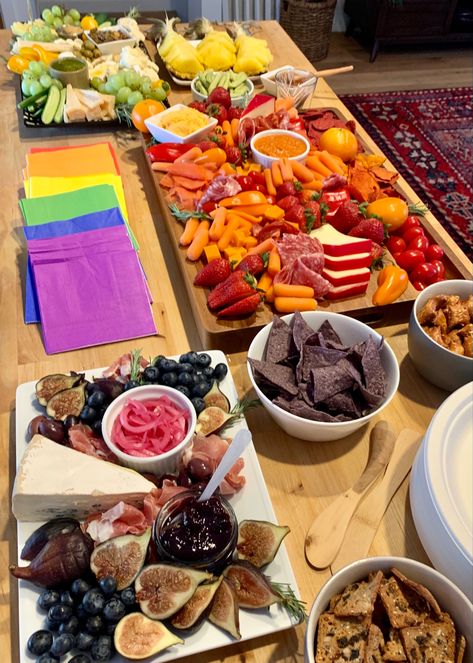 Pride Party Food, Monochromatic Rainbow, Pride Brunch, Pride Party, Grazing Board, Food Board, Hen Do, Colour Board, 40th Birthday