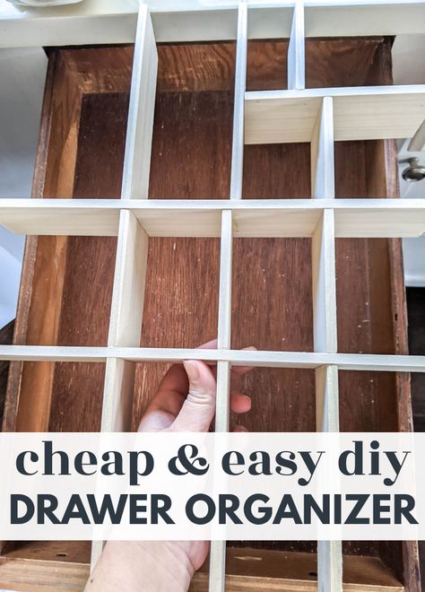 Diy Cabinet Dividers, Diy Wood Drawer Dividers, Cheap Drawer Organizers, Cutlery Drawer Organization Diy, Draw Dividers Diy, Make Your Own Drawer Dividers, How To Organize A Junk Drawer, Kitchen Drawer Organizers Diy, Drawer Dividers Organization Ideas