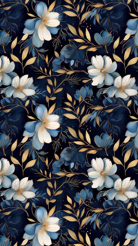 Blue Vintage Wallpaper Phone, Dusty Blue Flower Background, Watercolor Flower Wallpaper, Black Flowers Wallpaper, Easy Crafts To Sell, Blue Butterfly Wallpaper, Blue Flower Print, Seamless Wallpaper, 8k Wallpaper