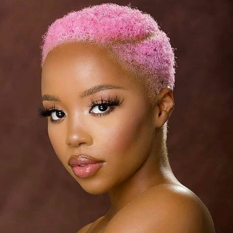 naturalhair | hairtips | on Instagram: “How do you spice up your #twa 💕😍👌🏾 .follow us @rocksnaturalhair for more . . . . . .join us @rocksnaturalhair for more 🔥🔥🔥 . . . 🎥…” Low Haircuts, Low Cut Hairstyles, Pink Short Hair, Short Dyed Hair, 2020 Makeup, African Ladies, Shaved Hair Designs, Natural Hair Cuts, Natural Hair Short Cuts