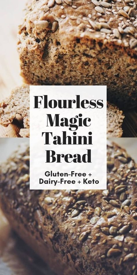 Tahini Bread, Flourless Bread, Keto Flour, Bread Gluten Free, Bread Keto, Pain Sans Gluten, Seed Bread, Sugar Free Diet, Usa Food