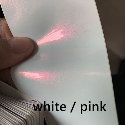 White Car Pink Accents, Pink Window Tint Car, Sparkly Car Wrap, Pearl Pink Car Wrap, White And Pink Car, Pink Wrapped Car, Pearl Car Wrap, Car Wrap Colors, Pink Car Wrap