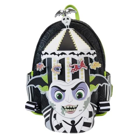 Loungefly Beetlejuice Carousel Hat Light Up Cosplay Mini Backpack | Beetlejuice Accessories Beetlejuice Carousel, Beetlejuice Gifts, Up Cosplay, Lilo Y Stitch, Mini Mochila, Lilo Et Stitch, Loungefly Bag, Cute Backpacks, Star Wars Collection