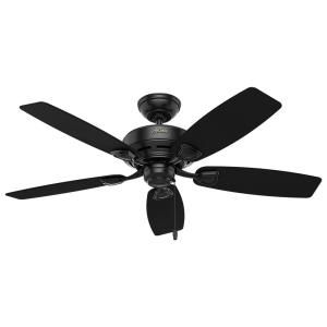 Hunter Sea Wind 48 in. Outdoor Matte Black Ceiling Fan 53351 at The Home Depot - Mobile Black Fans, Matte Black Ceiling Fan, Matte Black Ceiling, Home Improvement Hacks, Fans Ceiling, Hunter Ceiling Fans, Hunter Fans, Covered Patios, White Ceiling Fan