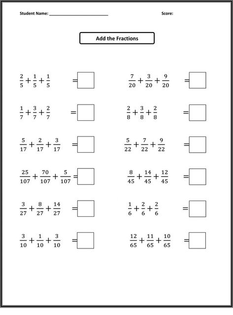 Year 7 Maths Worksheets Free Pictures | Educative Printable Fractions Worksheets Grade 4, 10th Grade Math Worksheets, Free Fraction Worksheets, 10th Grade Math, Easy Math Worksheets, Math Fractions Worksheets, Fraction Word Problems, Math Practice Worksheets, Adding Fractions