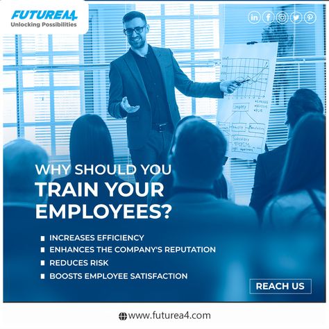 One of the most important priorities for any business owner or manager is to invest in the training and development of their employees. This is not only beneficial to your employees but also to the bottom line of your business. Follow futurea4 for more tips. #futurea4 #EmployeeTraining #recruitmentagency #Recruiting #TopTalent #MNCs  #hiringtoptalent #Futurea4Recruitment  #BoutiqueSearchFirm #RecruitmentSolutions #HighlySkilledTalent #HiringProcess #TalentAcquisition Employee Satisfaction, Executive Search, Recruitment Services, Employee Training, Talent Acquisition, Recruitment Agencies, Training And Development, Hiring Process, Content Ideas