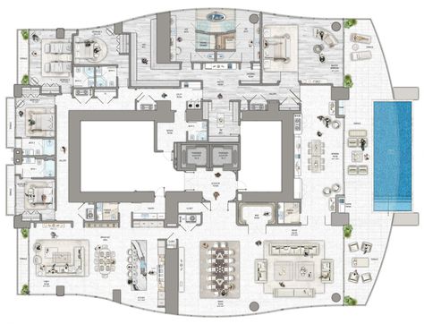 » Residencies & Floorplans Penthouse Floor Plan, Penthouse Apartment Floor Plan, Luxury Apartment Interior, Luxury Apartment Interior Design, Loft Apartment Industrial, Luxury Apartments Interior, Luxury Floor Plans, 3d Floor Plans, Interior Design Plan