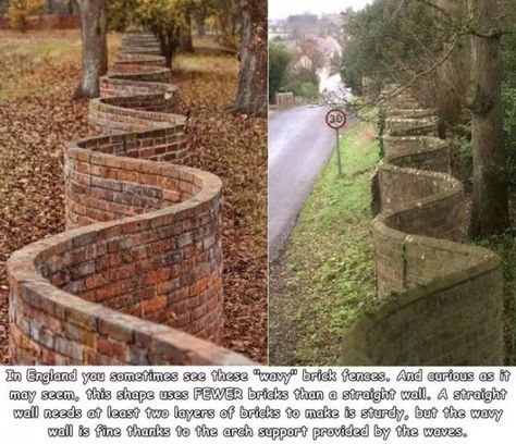 Fun Fact - 9GAG Ribbon Wall, Brick Fence, Walled Garden, Sendai, English Style, Rare Photos, Permaculture, Garden Bridge, Brick Wall