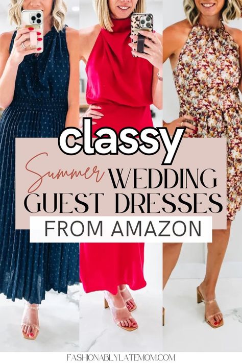 Elevate your wedding guest attire with our selection of classy chic dresses for summer weddings. Shop now on Amazon for stylish and elegant options. Classy Chic Wedding, Formal Wedding Guest Attire, Dresses From Amazon, Wedding Guest Outfit Spring, Casual Mom Style, Wedding Outfits For Women, Casual Wedding Guest Dresses, Elegant Summer Dresses, Classy Summer Outfits