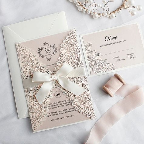 Gorgeous Cards for Wedding Invitations | Picky Bride Elegant Wedding Invitations Classy, Wedding Invitations Lace, Wedding Invitations With Rsvp, Quince Stuff, Makeup Images, Laser Cut Invitation, Lace Wedding Invitations, Laser Cut Wedding, Laser Cut Wedding Invitations