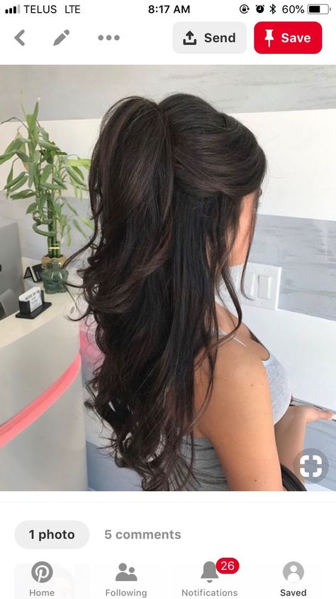 Blow Dry Hair, Haircuts For Long Hair, Hairstyles Ideas, Wedding Hair And Makeup, Long Curly Hair, Half Up Half Down, Bride Hairstyles, Ponytail Hairstyles, Down Hairstyles