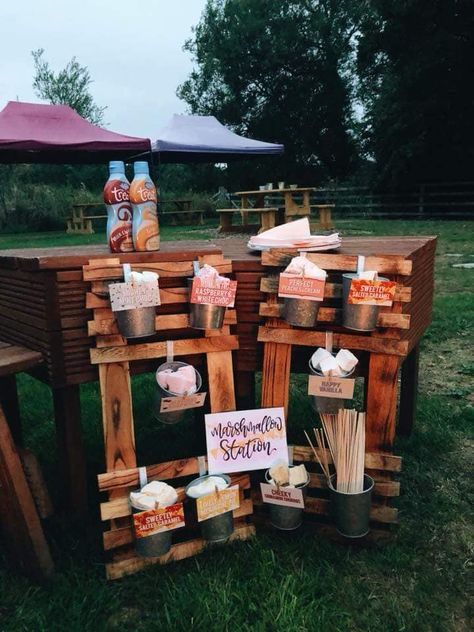 Country Hen Do Ideas, Festival Party Food, Marshmallow Roasting Station, Henfest Hen Party, Hen Festival Party Ideas, Hen Do Festival, Hen Party Festival, Hen Fest, Hen Festival