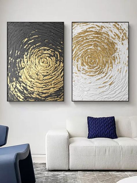 Wall Art Gold Leaf, Hanging Paintings, Textured Canvas Art, Art Texture, Textured Wall Art, Abstract Canvas Art, Wall Art Pictures, Hanging Art, Hanging Wall Art