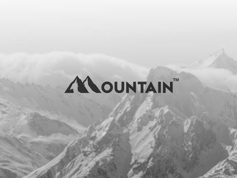 Mountain Wordmark Logo by Garagephic Studio Mountain Logo Ideas, Mountains Typography, Mountain Logo Design Graphics, M Mountain Logo, Mountain Logo Design, Travel Fonts, Letter A Mountain Logo, Mountains Logo, Wordmark Logo Design