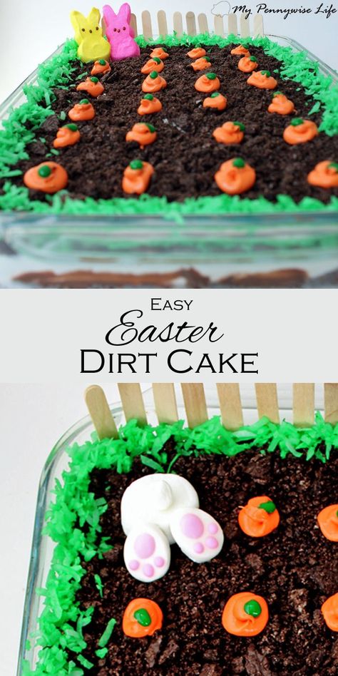 Easter Dirt Cake, Dirt Cake Recipes, Easter Deserts, Easy Easter Recipes, Easy Easter Desserts, Dirt Cake, Easter Snacks, Easter Sweets, Easter Desserts Recipes