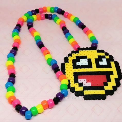 awesome face kandi perler necklace !! 🫧🫧🫧 [sold!] 🫧🫧🫧 ♡ check out my page for tons of other kandi + jewelry content >:3 ♡ handmade with love by me! ♡ freebies with every order! thank you for your support <33 🫧🫧🫧 shares are greatly appreciated! you are helping me grow my small business <3 PLUR!! 🫶🌈 #kandi #kandikid #smallbusiness #smallbiz #kandibusiness #scenekid #kidcore #fairykei #decorakei #dreamcore #kandinecklace #awesomeface #2000snostalgia #nostalgia Kandi Perler, Perler Necklace, Jewelry Content, Kandi Necklace, Kandi Kid, Kandi Bracelets, Music Jewelry, Costume Necklaces, Scene Emo