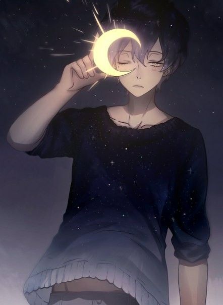 Anime Moon, Chibi Manga, Fan Art Anime, Sky Moon, Art Manga, Cool Anime Guys, Anime People, Anime Drawings Boy