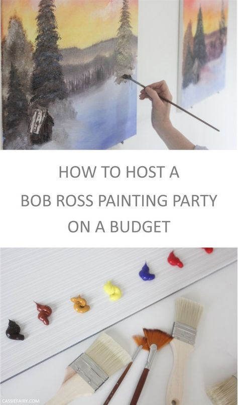 Bob Ross Birthday, Party For Adults, Party On A Budget, Bob Ross Paintings, Budget Party, Life On A Budget, The Joy Of Painting, A Bob, White Spirit