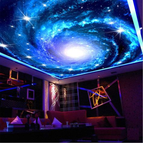 Stars Ceiling, Galaxy Bedroom, Window Cling Vinyl, Galaxy Room, Sky Ceiling, Wall Painting Living Room, Ceiling Wallpaper, Star Ceiling, Ceiling Murals