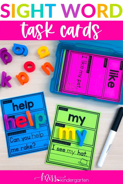 Word Work Kindergarten, Sight Word Centers, Writing Sight Words, Sight Word Fun, Miss Kindergarten, Literacy Centers Kindergarten, Teaching Sight Words, Word Work Centers, Kindergarten Centers