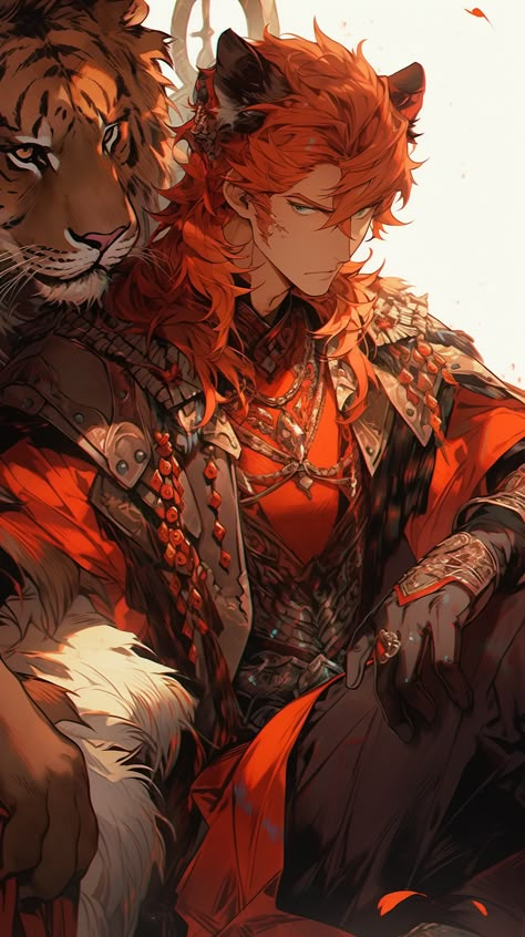 king of the tiger people Tiger Anime Character, Anime Tiger Man, Cat Boy Character Design, Tiger Oc Human, Tiger Hybrid Human, Male Dnd Character Art, Wolf Man Art, Tiger Knight, Tiger Human