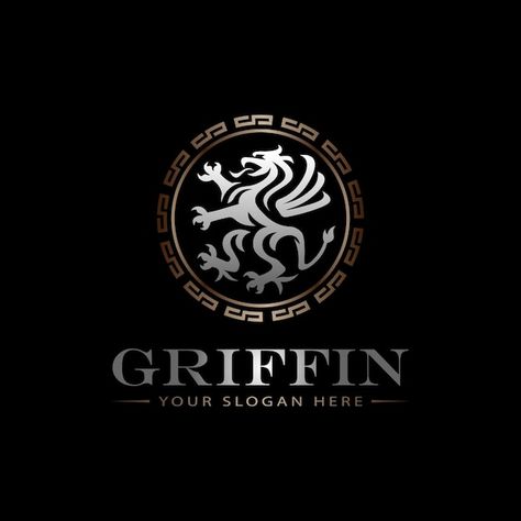 Griffin emblem with luxury style logo | Premium Vector #Freepik #vector #griffin #fashion-logo #phoenix-logo #phoenix Logo Phoenix, Griffin Logo, Griffin Art, Y2k Tattoo, Phoenix Logo, Lykan Hypersport, Crest Logo, River Falls, Circle Logos