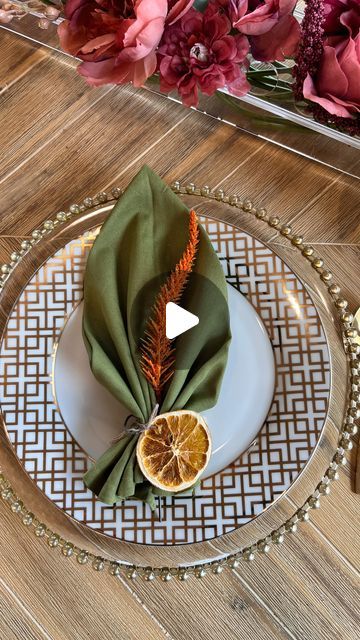 Napkin Ring Folding, Turkey Napkin Fold, Tropical Napkins, Thanksgiving Napkin Folds, Diy Napkin Folding, Folding Napkins, Beautiful Napkin Folding, Entertaining Platters, Napkin Folding Tutorial