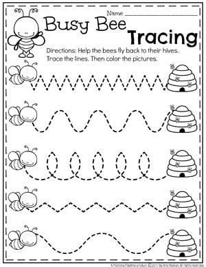 Tracing Lines | Tracing Worksheets Preschool, Preschool Bug Worksheets, Bug Activities, Insects Preschool, Bugs Preschool, Preschool Prep, Bee Activities, Tracing Lines, Preschool Tracing, Free Preschool Worksheets