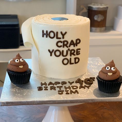 Poop Cupcakes, Poop Emoji Cupcakes, 4 Layer Cake, 30th Birthday Cakes For Men, Funny 50th Birthday Cakes, Poop Cake, Birthday Cake For Brother, Toilet Paper Cake, 26 Birthday Cake