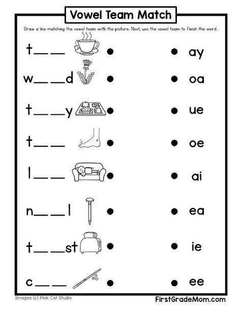 1st Grader Worksheet, Vowel Combinations Worksheets, Vowel Blends Worksheet, Hands On Homeschool Activities, Vowel Pairs Worksheet, Vowel Digraphs Worksheets, Vowel Team Worksheets, Long Vowels Worksheets, Long Vowel Sounds Worksheets