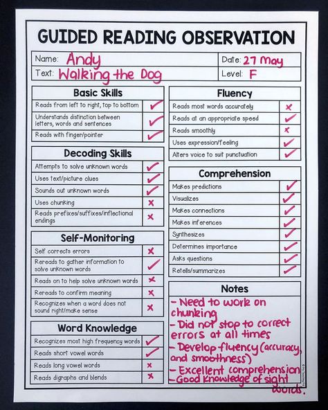 My Teaching Pal on Instagram: “GUIDED READING OBSERVATIONS 📚If you want to up your guided reading game, my assessment packet is full of purposeful tools for you to use to…” Diverse Learners, Tracking Reading, Assessment Strategies, Guided Reading Lessons, Reading Tutoring, Reading Assessment, Guided Reading Groups, Reading Specialist, Strengths And Weaknesses