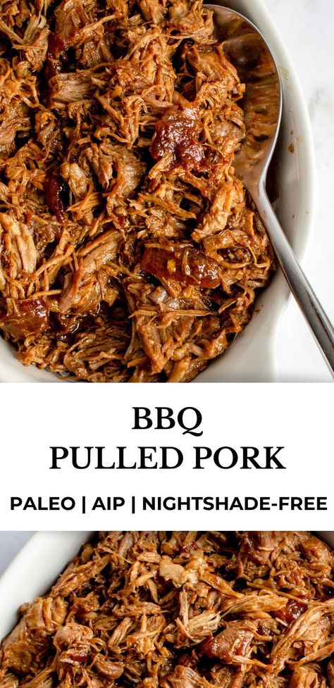 This AIP Instant Pot BBQ Pulled Pork recipe is a true delight. It can also be made in a Crockpot for the most tender, flavorful and delicious pulled pork that’s completely gluten free, night-shade free and refined sugar free. #healmedelicious #aip #aiprecipes #paleo #paleorecipes #autoimmunedisease #aipdiet #autoimmunepaleo #aipprotocol #dinnerideas #crockpotrecipes #glutenfree #nightshadefree #pulledpork #bbqpulledpork #easydinnerrecipes Cider Pulled Pork, Instant Pot Bbq Pulled Pork, Apple Cider Pulled Pork, Salads Lunch, Guest Recipes, Aip Diet Recipes, Nightshade Free Recipes, Bbq Pulled Pork Recipe, Paleo Pork