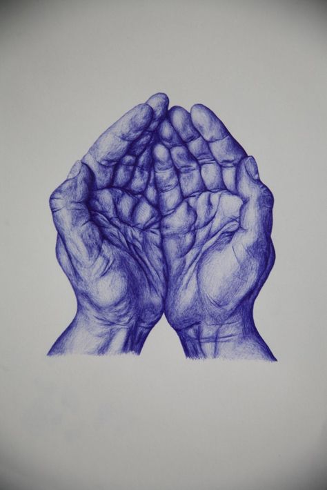 Stylo Art, Biro Drawing, Biro Art, Beautiful Pencil Drawings, Ballpoint Pen Art, Ballpoint Pen Drawing, Hands Holding, Arte Sketchbook, Ap Art