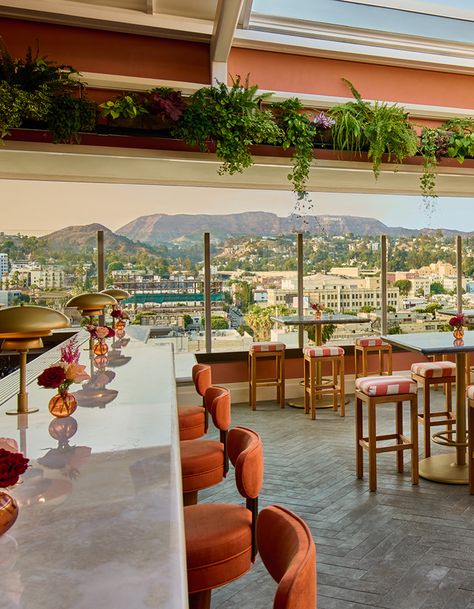 Bar Lis | Thompson Hollywood, Los Angeles Soho House Los Angeles, Los Angeles Rooftop, Los Angeles Luxury, Rooftop Bar Aesthetic, The Beverly Hills Hotel, Cafe In Los Angeles, Restaurants In Los Angeles, Rooftop Bar Los Angeles, Hotel Los Angeles