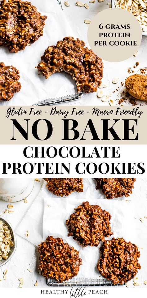 Chocolate Protein Cookies, Healthy No Bake, Protein Cookie, Protein Baking, Healthy Cookie, High Protein Desserts, Macro Friendly Recipes, Protein Treats, Protein Powder Recipes