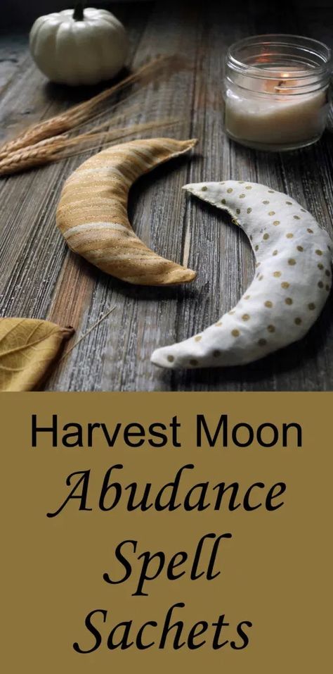 DIY Harvest Moon Abundance Spell Sachets - Moody Moons Mabon Crafts Diy, Witchy Craft Ideas, Spell Bottles Diy, Diy Witchy Gifts, Diy Hobby Ideas, Spell Sachets, Witchy Diys, Diy To Sell, Spell Bags