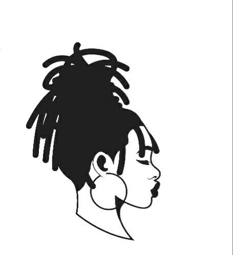 Dreadlocks Tattoo Design, Dreadhead Tattoo Ideas, Loc Logo Design, Black Woman With Locs Tattoo, Tattoo Of Black Woman With Locs, Locs Tattoo Ink Black Women, Woman With Afro Tattoo, Afro Comb Tattoo, Loc Tattoos For Women