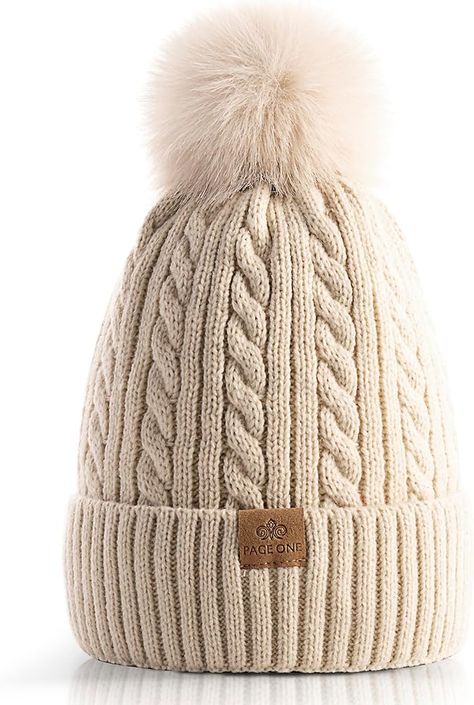 Amazon.com: PAGE ONE Women Winter Pom Pom Beanie Hats Warm Fleece Lined,Chunky Trendy Cute Chenille Knit Twist Cap : Everything Else Cruise Packing, Pom Pom Beanie Hat, Page One, Alaska Cruise, Winter Beanie, Knit Beanie Hat, Pom Beanie, Seasonal Fashion, Knit Beanie