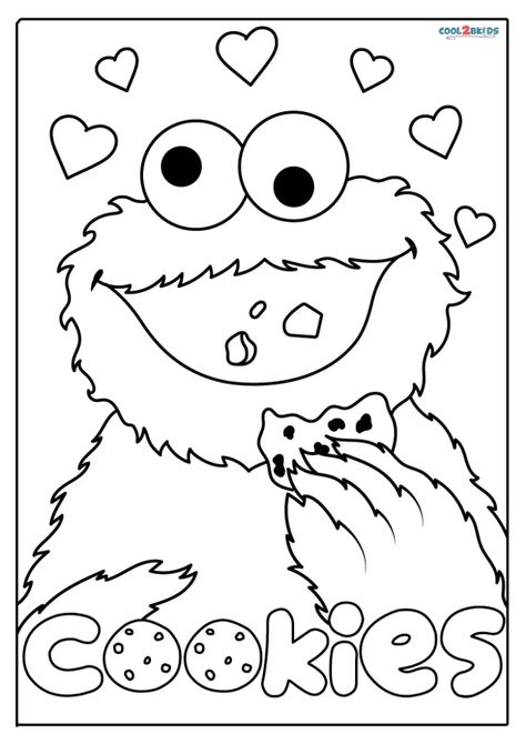 Printable Cookie Monster Coloring Pages For Kids Cookie Monster Printable, Cookie Monster Coloring Pages, Cookie Coloring Pages, Cookie Monster Drawing, Monster Coloring Pages For Kids, Cookie Monster Cake, People Drawings, Monster Coloring Pages, Cooking Stuff