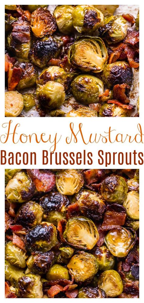 Honey Mustard Food Ideas, Dijon Brussel Sprouts Roasted, Brussel Sprout Recipes With Bacon Dijon Mustard, Brussel Sprout Mixed Veggies, Dijon Mustard Brussel Sprouts, Honey Dijon Brussel Sprouts, Brussels And Bacon, Honey Mustard Brussel Sprouts, Easy Brussels Sprouts Recipe