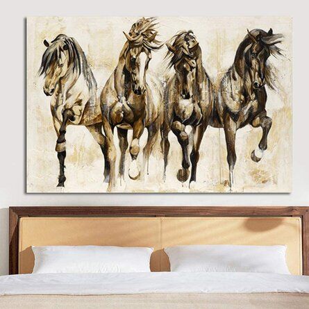 Horse Dance, Horse Canvas, Definition Art, Horse Wall Art, Horse Portrait, Brown Horse, Canvas Art Wall Decor, Living Room Pictures, Frame Wall Decor